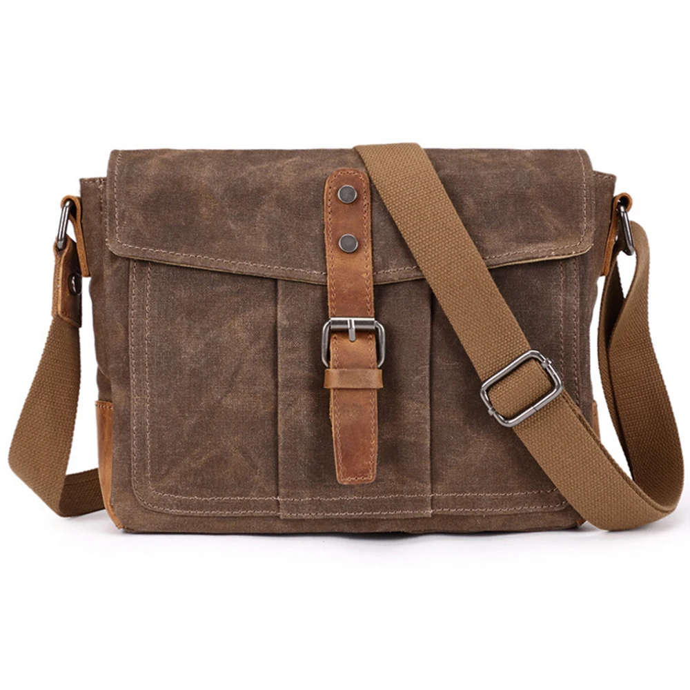 

Retro Men Messenger Bags Large Capacity Scratchproof Waterproof Canvas Bags Outdoors Travel Single Shoulder Bag Fashion Satchel