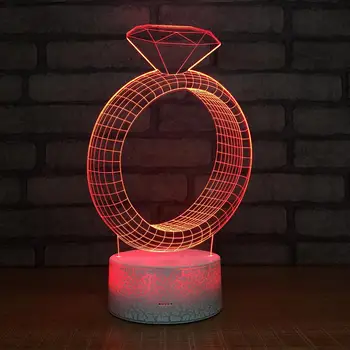

Colorful LED 3D Vision Night Light Ring Image Touchment Control Color 3D Night Lamp Desk Light
