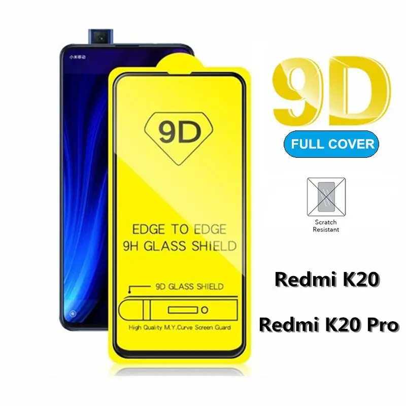 Закаленное стекло 9D для Xiaomi redmi K20 Pro Защитная пленка с полным покрытием Redmi