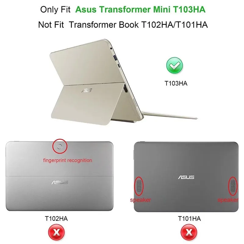 Чехол для планшета ASUS Transformer Mini T103HAF кожаный чехол с подставкой для карт с держателем для ASUS transpbook Mini T103HAF