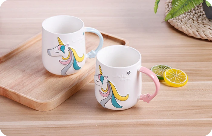 Transhome Creative Unicorn Mug Travel Coffee Mugs And Cups For Tea Ceramic Cup For Lovers Funny Mug Outdoor Travel Drinkware    (12)