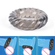 Cincin Elastis Penis Lembut Dewasa Mainan Seks Ejakulasi Produk Seks untuk Pria Hen Pesta Hitam Silikon Pria Delay Mengunci Ganda cincin Ayam(China)