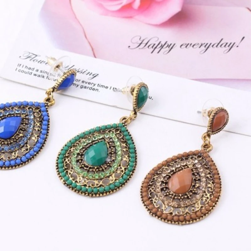 

QianBei 2018 Vintage Drop Earrings Charm Rhinestone Long Earrings Bohemian Rope Earrings For Women Jewelry
