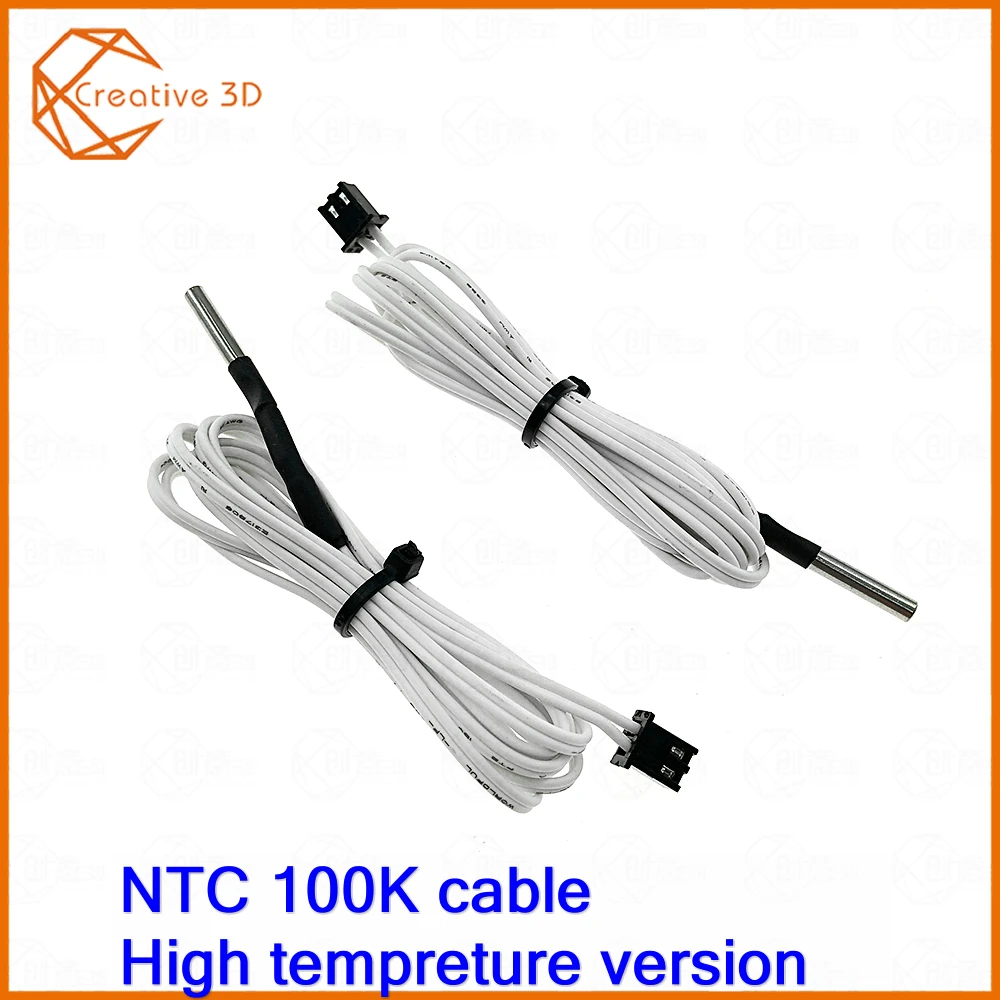 5 шт./партия 100K Ом NTC 1 м/2 м линия 3950 тепловой датчик с кабелем 3D печать части температура часть белые аксессуары 1 м 2 м Длинные