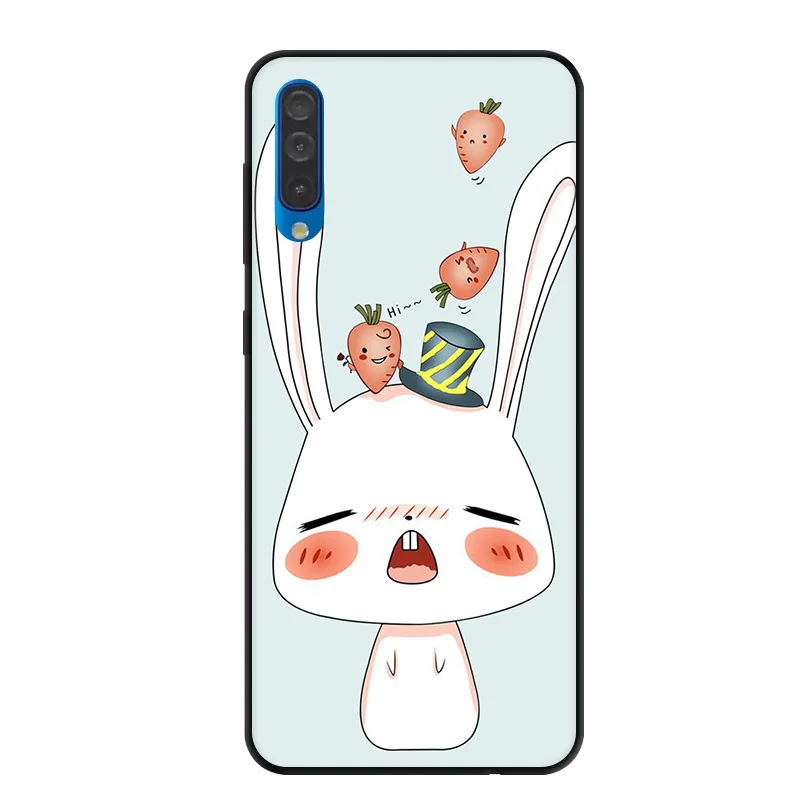 6.4'' Coque For Samsung A50 Case Print Black Soft silicone Back Case for Samsung Galaxy A50 Phone Cover A505 A505F SM-A505F A 50