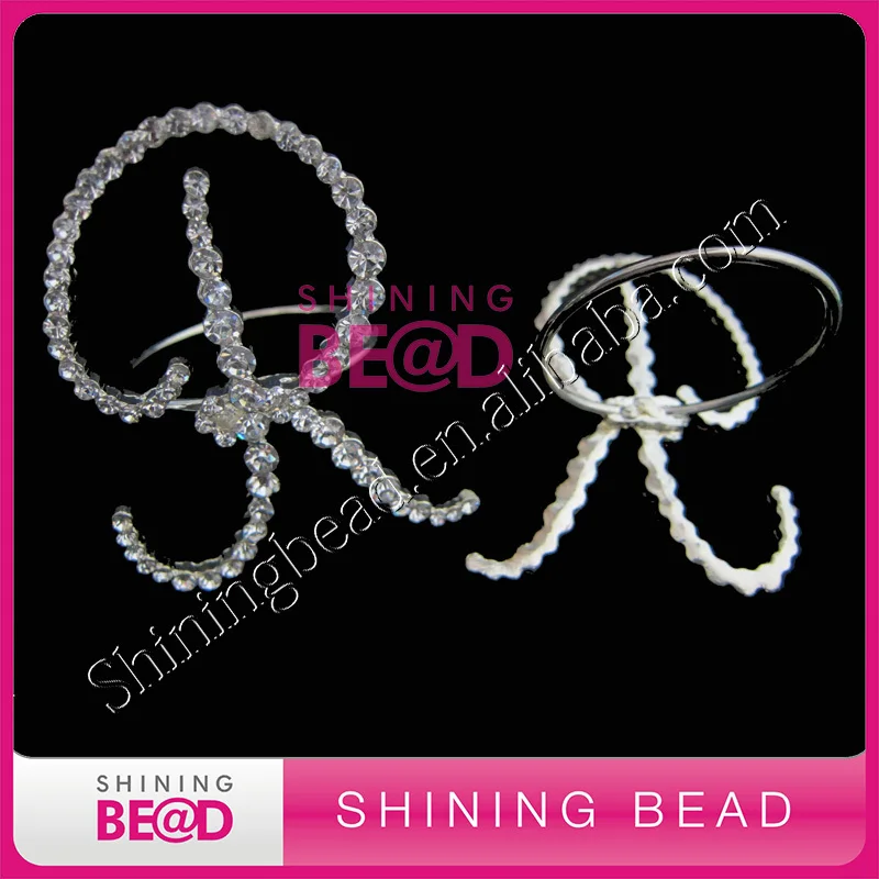 

clear rhinestone latter napkin ring for wedding,free shipping,crystal rhinestone latter napkin ring
