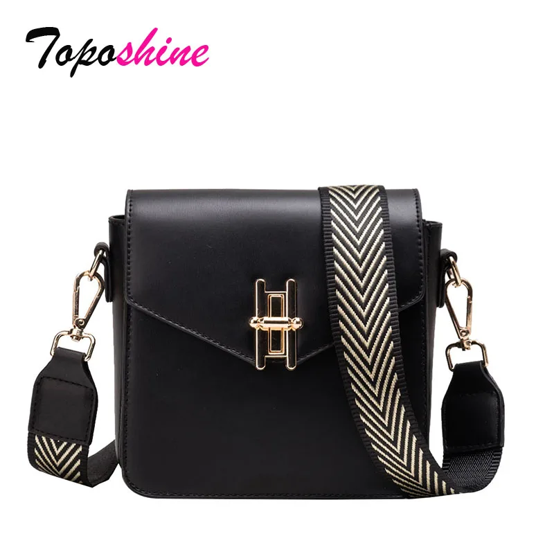 

Toposhine Personality Wide Shoulder Strap Small Square Bag Female New Fashion Simple Shoulder Bag Casual Wild Messenger Bag