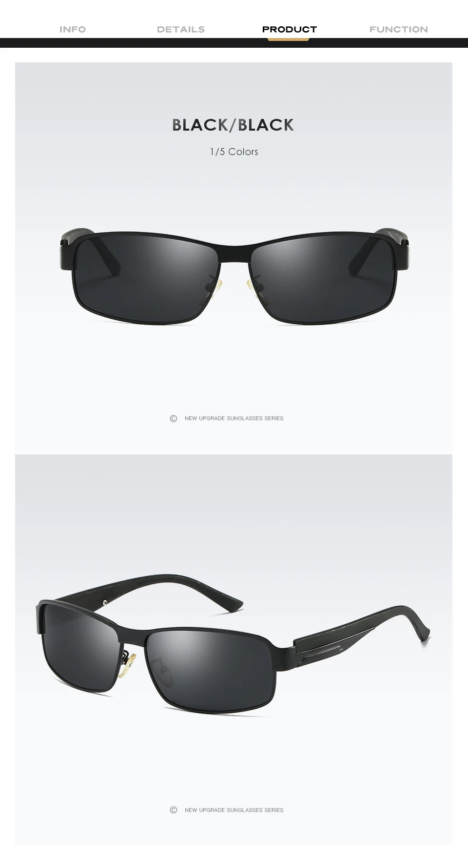 AORON Мужские поляризационные солнцезащитные очки мужские прямоугольные солнцезащитные очки UV400 сплав Металлические очки