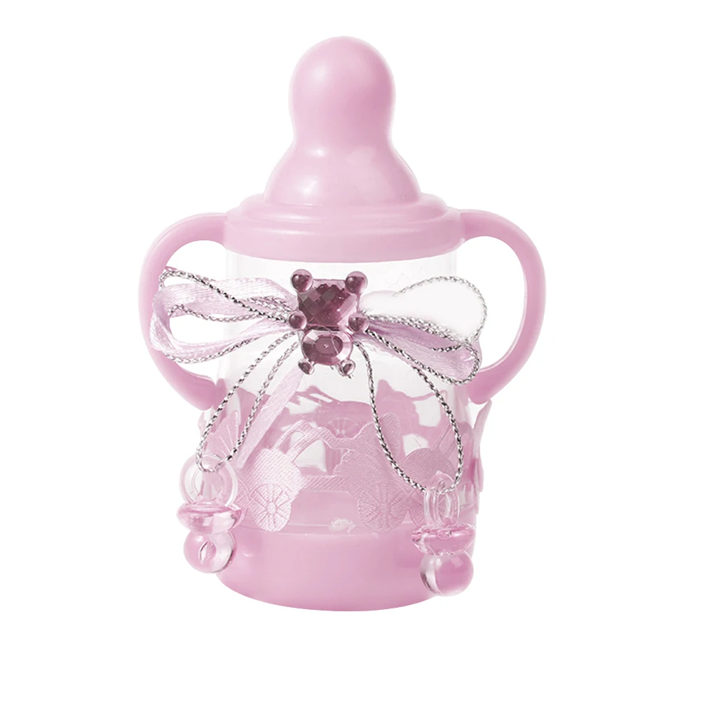 

12 Pcs Baby Bottom Open Thickening Plastic Bottle Candy Box Party Supplies Baby Feeding Bottle Creative Wedding Favors Gifts Box