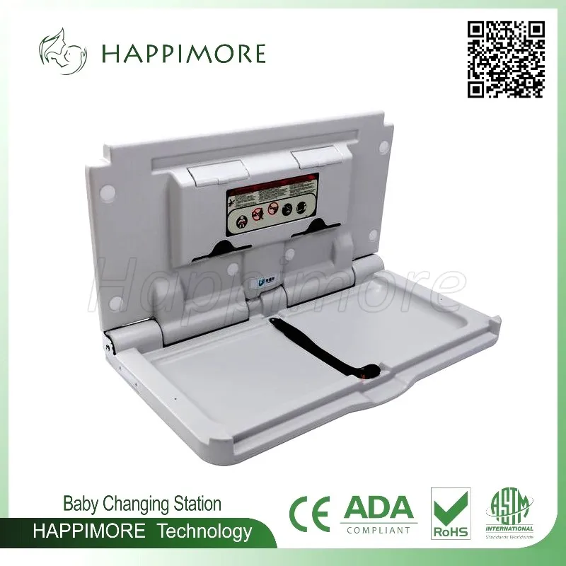 

Baby changing station Horizontal Wall Mounted Diaper Changing Station, Sturdy & Durable Supports up to 220 Lbs with Safety Strap