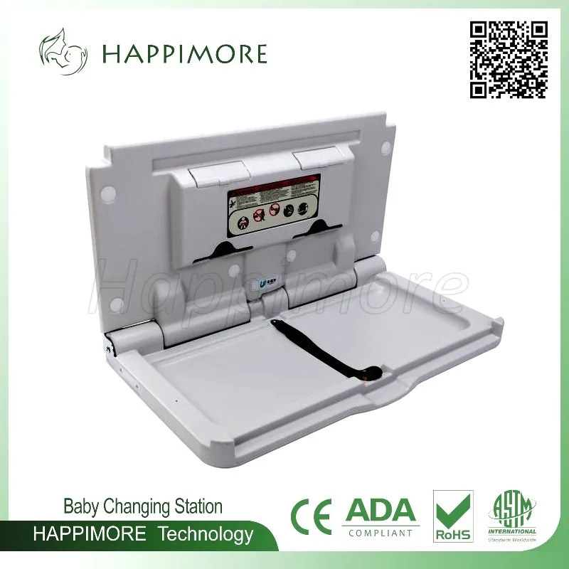 Установка для пеленания ребенка горизонтальная настенная пеленальная станция, прочная и прочная Поддержка до 220 фунтов с ремнем