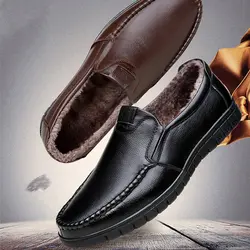 2019 мужские зимние кожаные туфли мужские круглый носок мужские меховые теплые туфли броги оксфорды для мужчин люксовый бренд мужские туфли