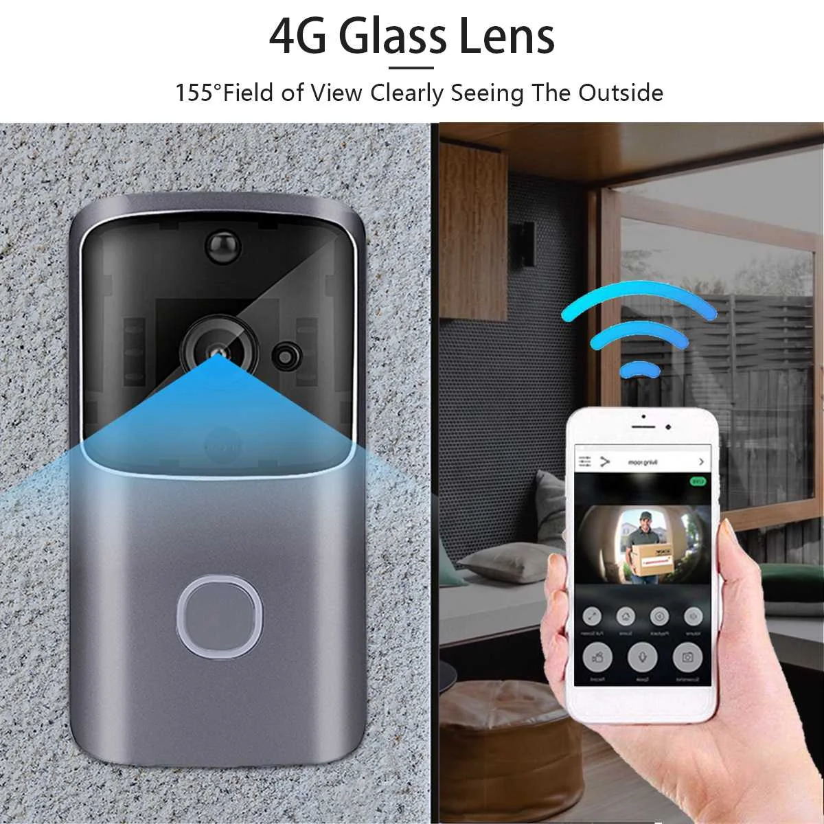 

HD WIFI Smart Doorbell Wireless Video Door Bell Two-Way Intercom PIR Motion Detection IP Camera IR Night Vision Home Security