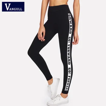 

Vangull High Waist Pants Trousers Women Drawstring Waist Skinny Pants Grey Side Stripe Women Pencil Pants Ankle-length pants