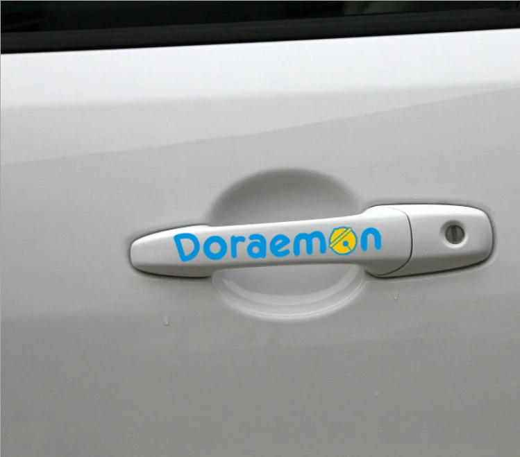 Etie 4 X мультфильм автомобиль Стикеры аксессуары Doraemon дверные ручки Наклейка украшения для Mazda Opel Audi Smart мини Nissan Renault