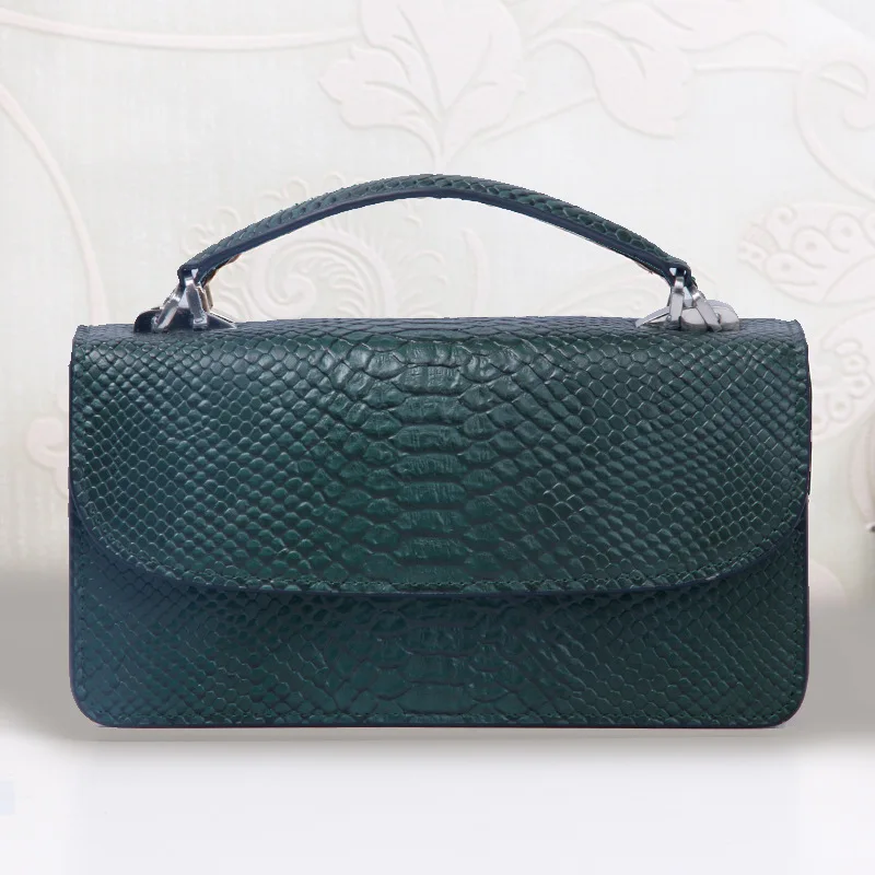 

2019 Women Handbags Dark Green Serpentine Chains Cover Messenger Shoulder Bags Messenger Bag Crossbody Flap Totes Handbag
