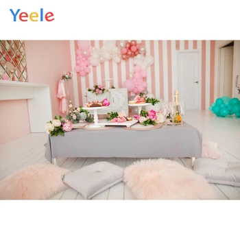 

Yeele Balloons Flower Pillow Table Interior Baby Room Photography Backgrounds Customized Photographic Backdrops for Photo Studio