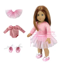 3pcs In 1 Dance Suit Fit For American Girl Doll Dress Clothes For 18Inch American Girl
