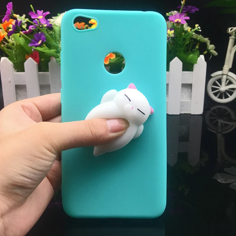 3d Squishy Cat Silicon TPU Soft Case For Xiaomi Redmi 5 plus 4X 4A 3S note 5 pro Candy Color Back Cover Redmi 5A prime 3 4 Cases