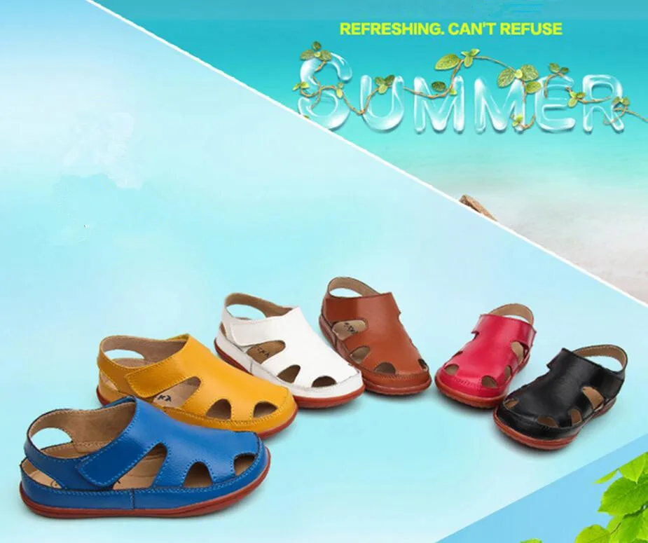 Children's leather sandals-14