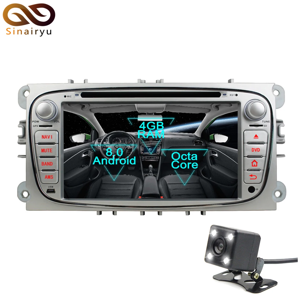 

Sinairyu 2 Din Android 8.0 Octa Core Car DVD Player for Ford Focus 2008 2009 2010 GPS Navi Multimedia Radio Stereo Head Unit