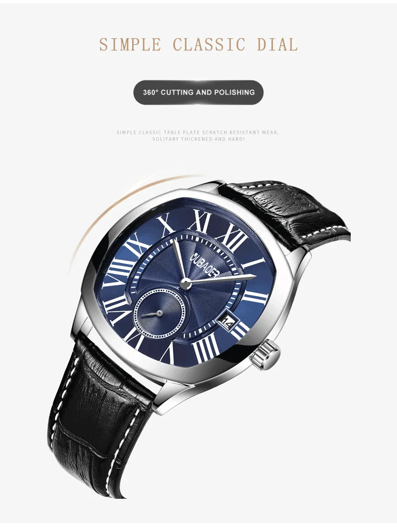 2019 OUBAOER Роскошные Брендовые мужские часы Военные Спортивные часы Мужские кварцевые кожаный ремешок для часов наручные часы с отметкой даты