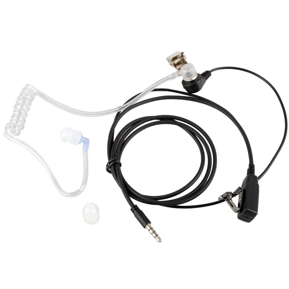 Surveillance Security Clear Coiled Acoustic Tube Earpiece PTT For Mobile Cellphone Mobile Phone 