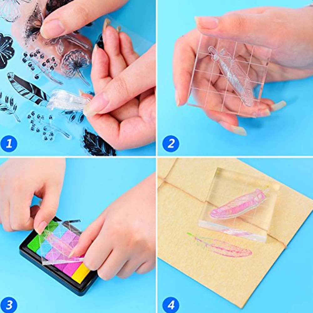 Clear Acrylic Block Stamp Blocks Stamping Scrapbooking Craft Tool 10x6cm