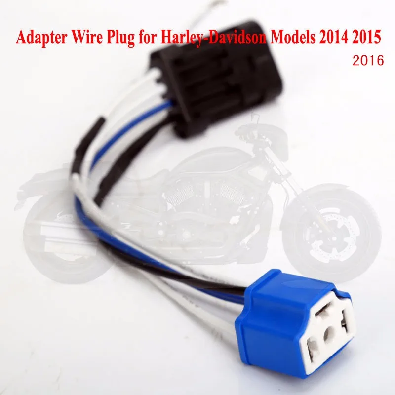 H4 Daymaker LED Headlight Adapter Wire Plug for Harley Touring Models 2014 2015 16
