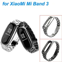 Роскошный браслет из нержавеющей стали часы ремешок для Xiaomi Mi группа 3 носимые устройства умные часы SmartWatch relogios drop shopping
