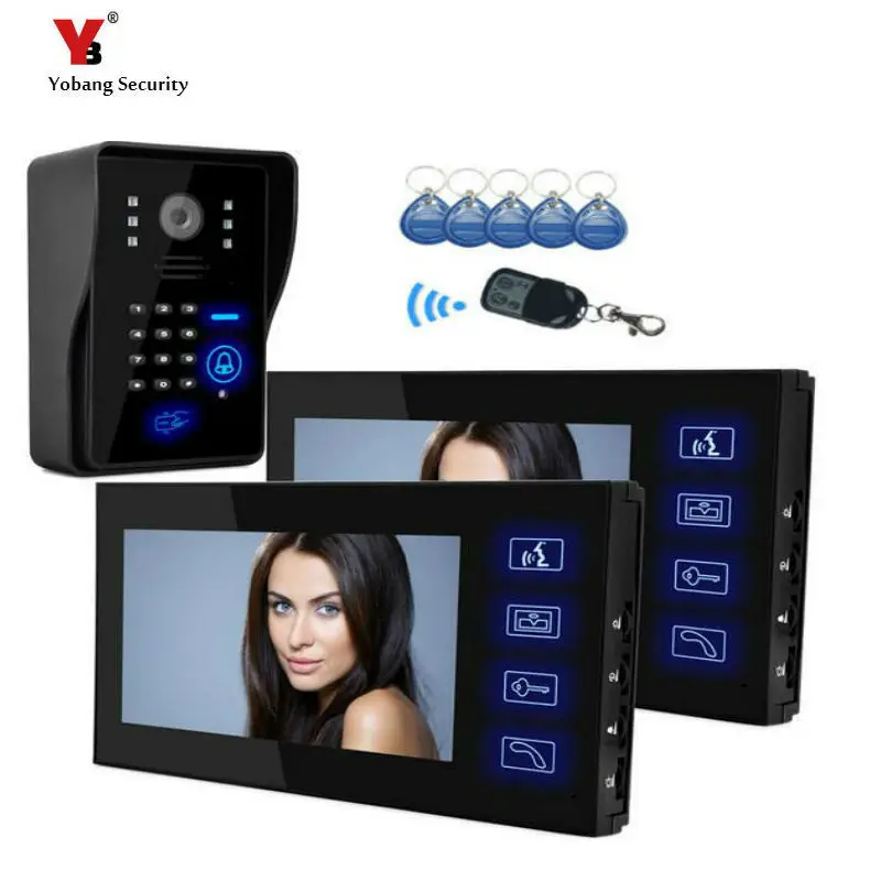 Yobang Security freeship 7 inch Video Door Phone Audio Visual Intercom Entry Access System For House Villa Video intercom door Yobang Security freeship 7 inch Video Door Phone Audio Visual Intercom Entry Access System For House Villa Video intercom door