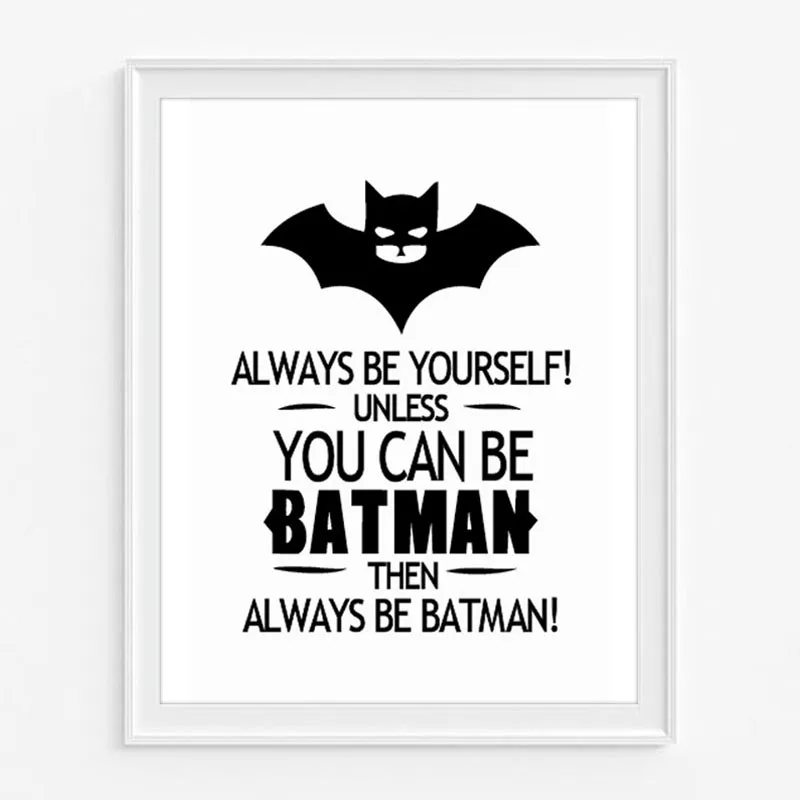 Batman Quote Canvas Art Print Poster Wall Pictures For Home Decoration  Black And White Prints Wall Decor Art Frame Not Include - Painting &  Calligraphy - AliExpress