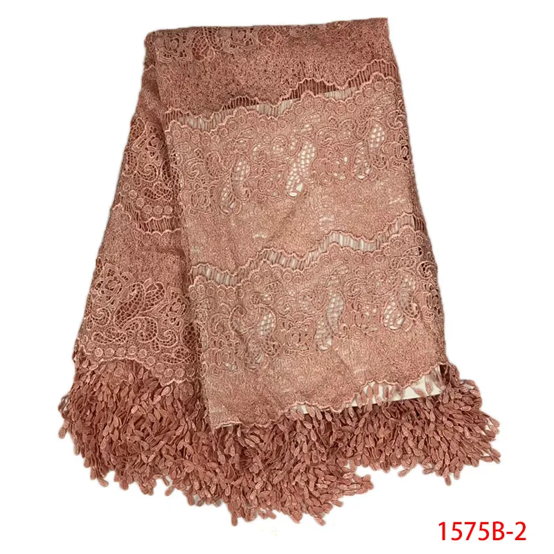

African Guipure Lace Fabric 2018 High Quality Guipure Laser Cut Lace Fabric Pink Lace Ribbon lace Trimmings For Sewing L1575B-1