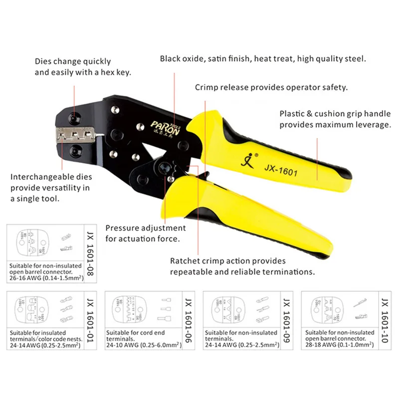 1 шт. Профессиональный многофункционального Провода щипцы Engineering Ratchet гофрируя Щипцы для наращивания волос jx-02c 0.25-2.5mm2 утепленная Терминалы