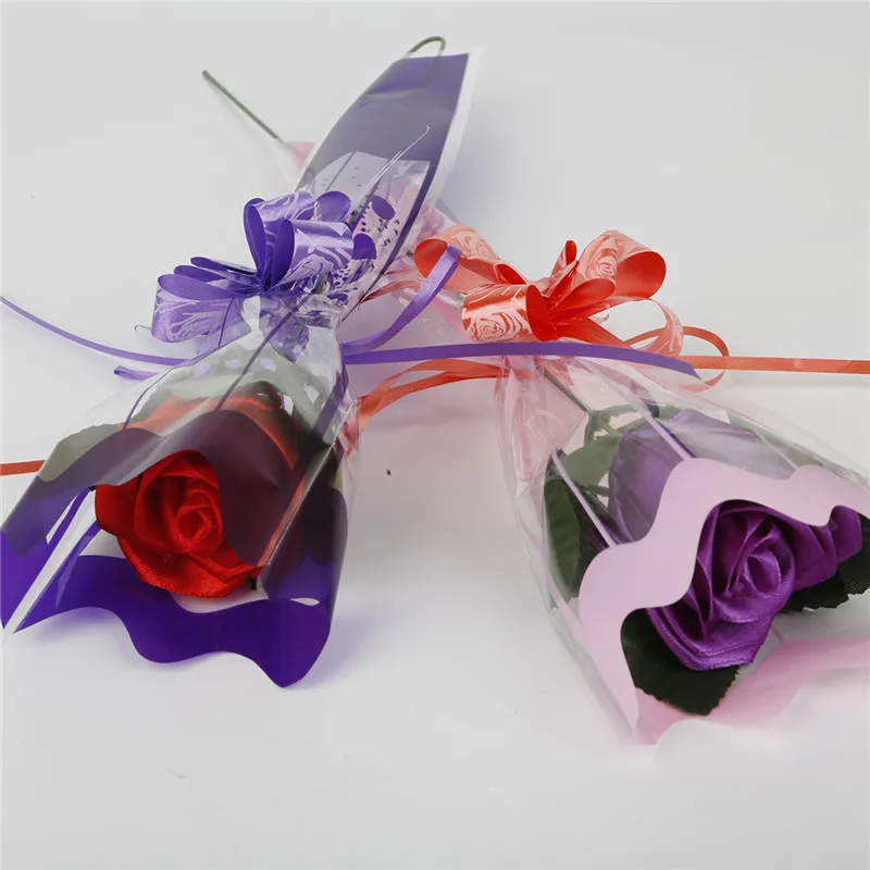 100 шт./пакет 11x37 см розы Букет цветов сумки подарочная упаковка прозрачный полиэтиленовый пакет праздничные вечерние подарочные пакеты для упаковки расходные материалы