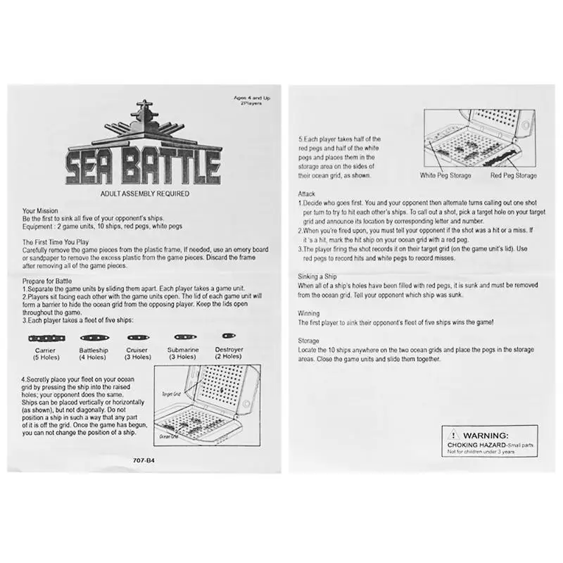 2pcs Sea Battle Parent Child Interactive Games Kids Education Puzzle Toys