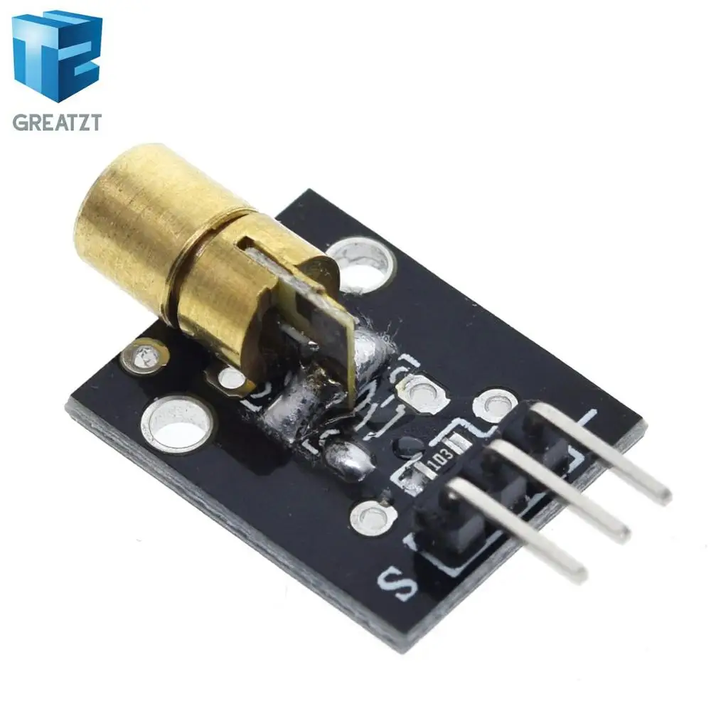 5Pcs KY-008 5V 3pin 650nm Transmitter Dot Diode Copper Head Red Laser Module Fo