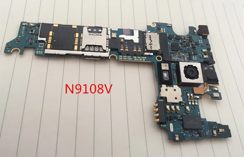 

Unlocked Original 16GB Motherboard For Samsung Galaxy NOTE 4 N9108V Motherboard Clean IMEI Free shipping