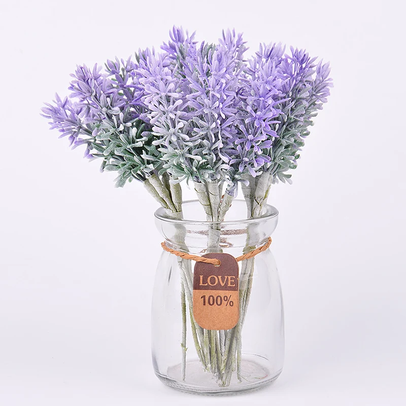 

Simulation Plants Christmas Lavender Purple Plastic Fake Flowers Mini Home Decoration 6Pcs/lot Romantic Artificial Flowers