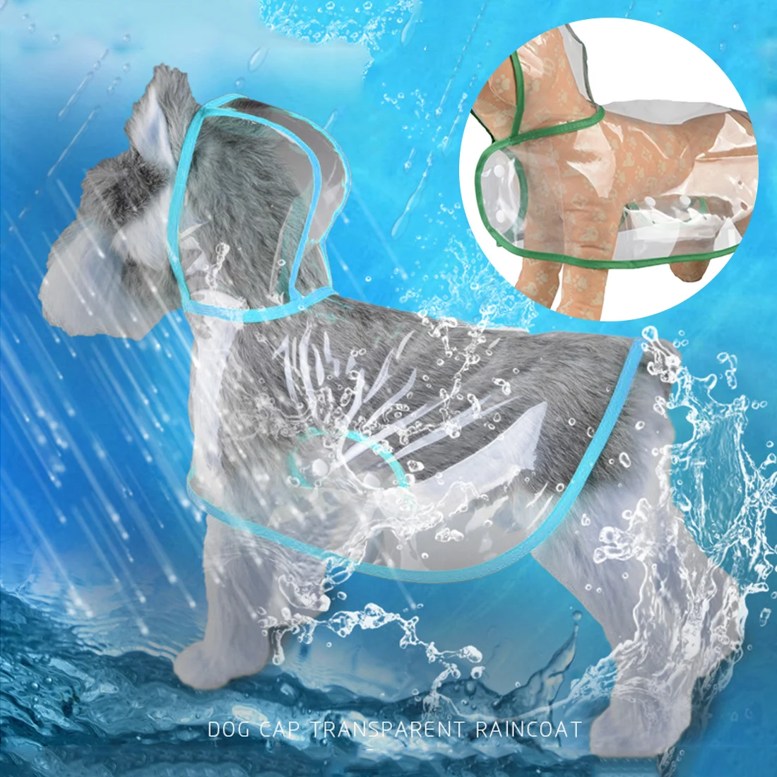 

Dog Raincoat Pet Products Puppy Rainy Waterproof Clothes Transparent Raincoat Light Clothes Small Medium Dog Raincoat with hood