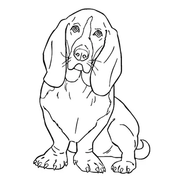 

12.3*17.3CM Basset Hound Dog Car Stickers Personality Vinyl Decal Car Styling Motorcycle Decoration Black/Silver S1-1008