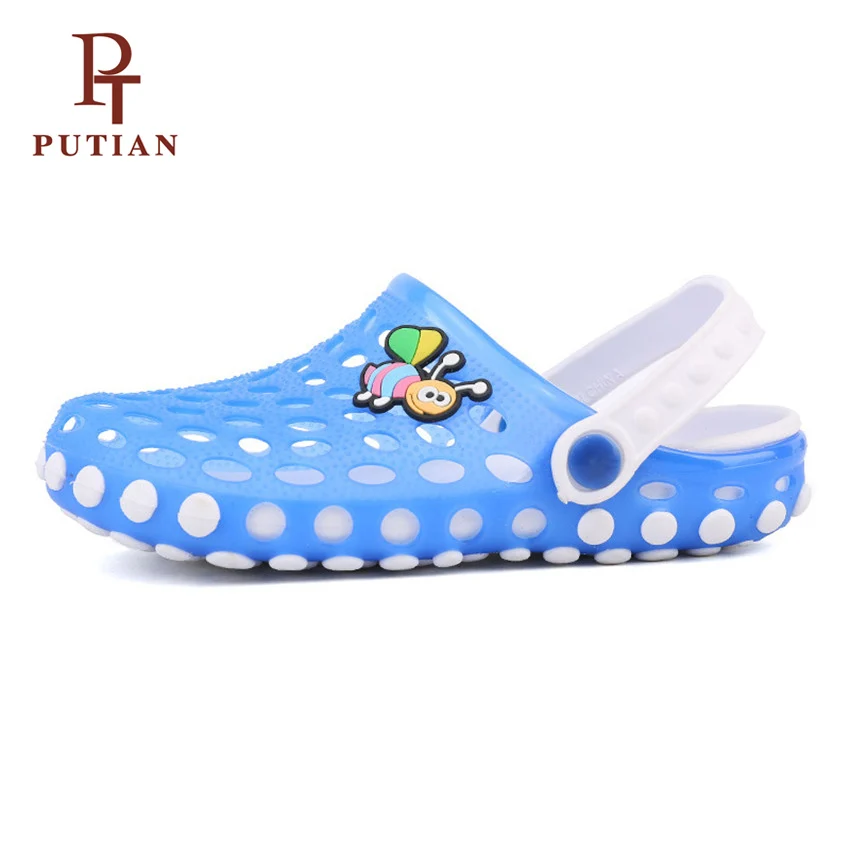 

PU TIAN Children's Hole Shoes Boys Beach Shoes Summer Girls Slippery Non-Slip Soft Sole Baby Bathroom Slippers