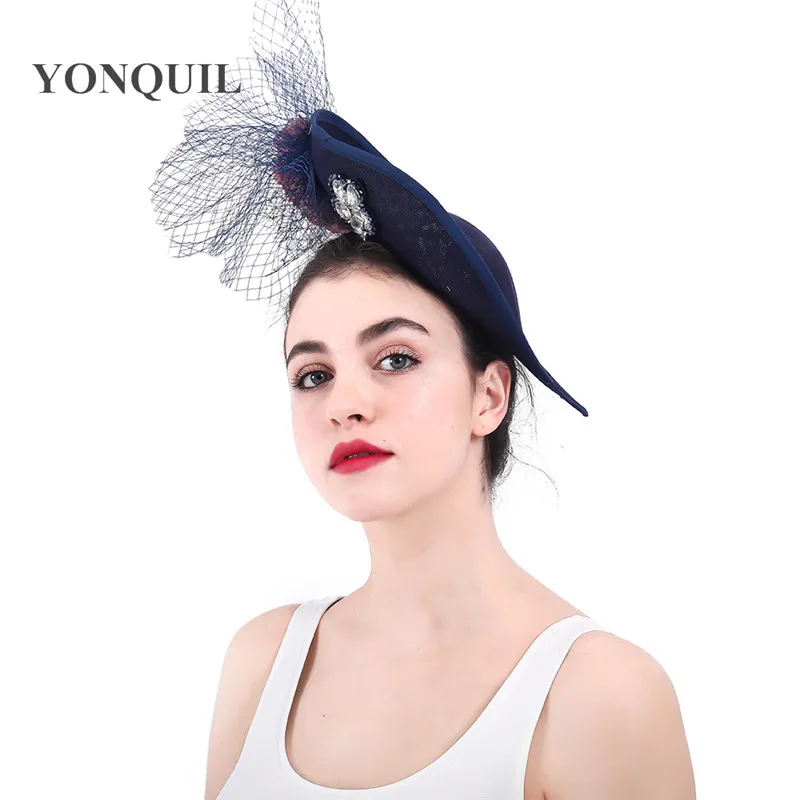 Navy Kenducky millinery вуалетки элегантные женские вуалетки шляпа с вуалью свадебные аксессуары для волос с повязкой на голову или заколками