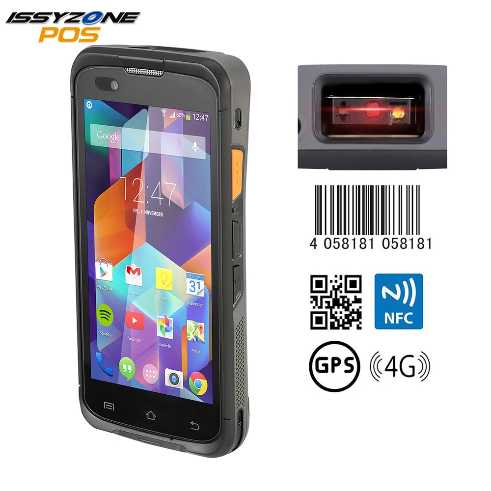 IssyzonePOS يده الروبوت 7.1 PDA وعرة POS محطة زيبرا الباركود ماسحة 2D NFC 4G واي فاي الباركود قارئ البيانات جامع IssyzonePOS يده الروبوت 7.1 PDA وعرة POS محطة زيبرا الباركود ماسحة 2D NFC 4G واي فاي الباركود قارئ البيانات جامع