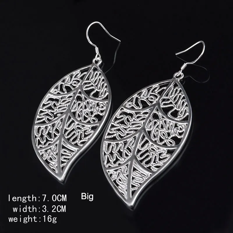 Женские Висячие Серьги серебряного цвета с листьями и листьями|dangle long earrings|long drop