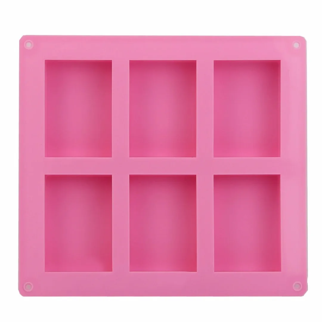 6 Cavity Rectangle silicone soap mold Bar Bake Mold Silicone Mould Tray Homemade Food Craft Craft soap making New