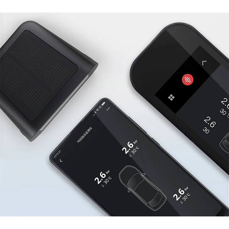 

Xiaomi 70mai TPMS Tire Pressure Tester Monitor Solar Power Dual USB Charging 4 Built-in Sensors System Alarm with Car Gauge Sens