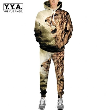 New Men Casual Sets Lion Head Hot Sale 3D Digital Printing Man Fashion Hip Hop Male Sets Long Sleeve Big Size XXL New Men Casual Sets Lion Head Hot Sale 3D Digital Printing Man Fashion Hip Hop Male Sets Long Sleeve Big Size XXL