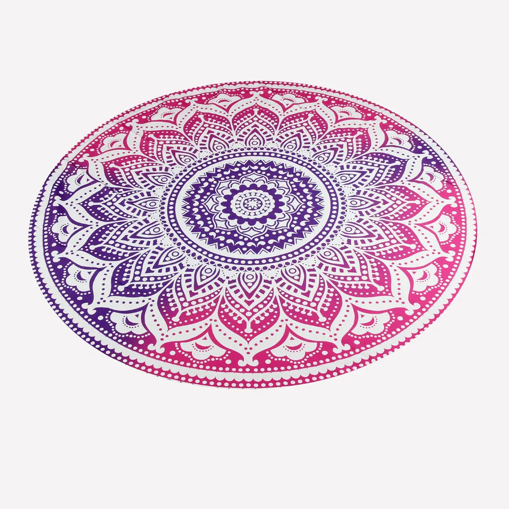 

Round Bohemian Hippie Tapestry Polyester beach towel adult Shower Towel Blanket playa Mandala Serviette De Plage table cloth 312
