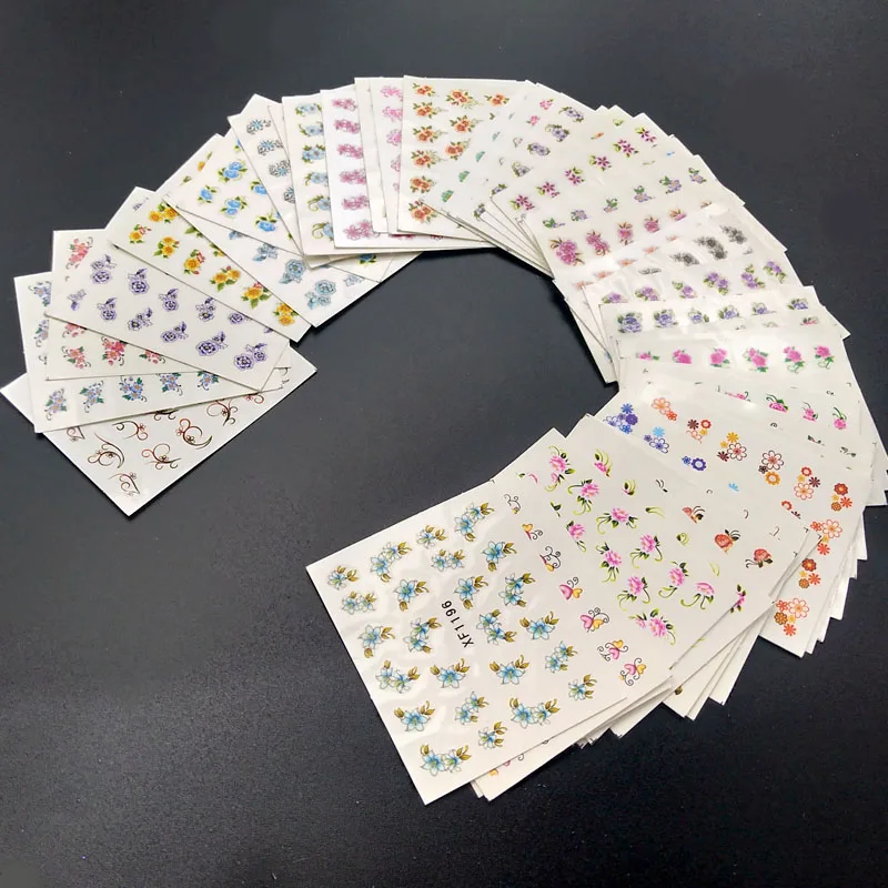 

30pcs/lot Waterproof Water Transfer Nails Art Sticker Beautiful Flower Design Women Manicure Tools Nail Wraps Decals Q03